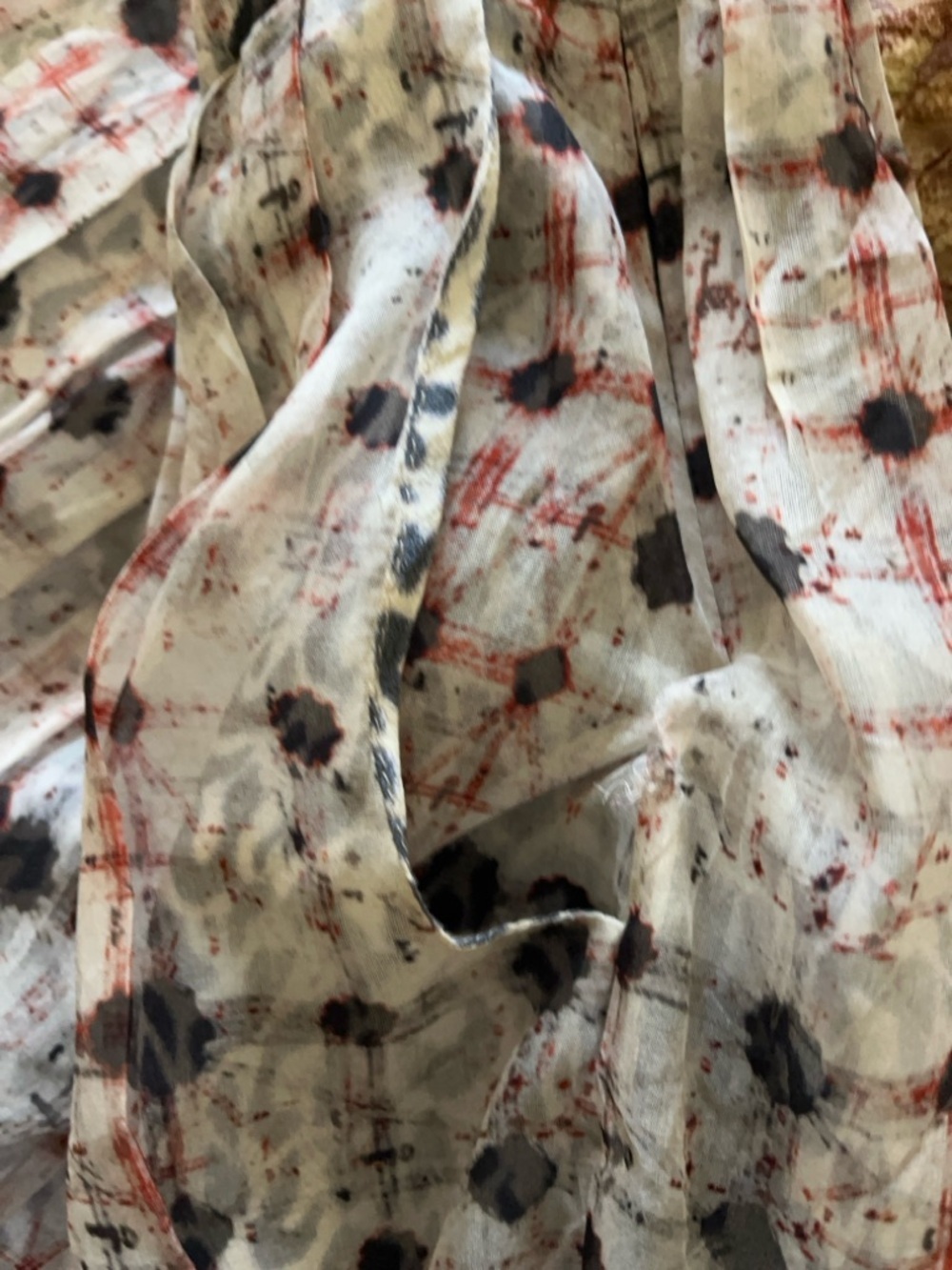 Theyskens Theory Geometric Leopard Print 100 Silk Maxi Layered Semi-Sheer Skirt - Picture 10 of 13
